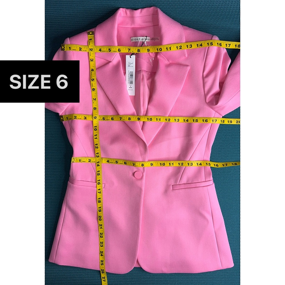 Alice + Olivia Macey Fitted Cherry Blossom Pink Blazer Jacket - Picture 11 of 14